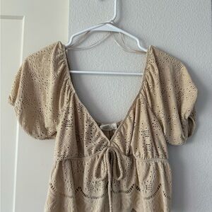 URBAN Romantics Beige Eyelet Blouse